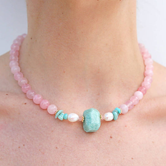 Amazonite Pearl Necklace