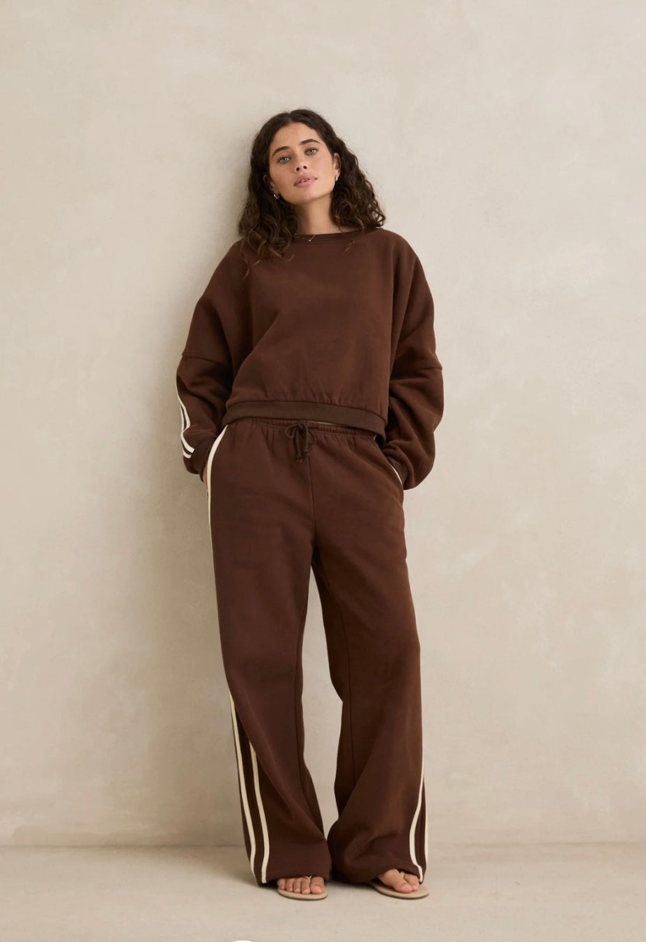 Contrast Sweatshirt - Brown