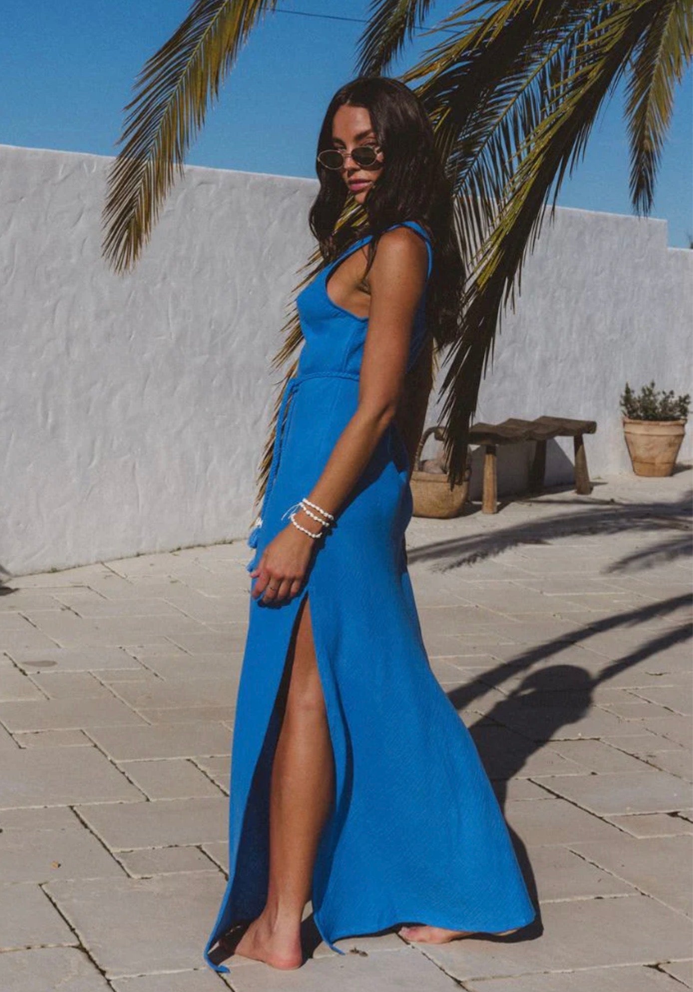 ISLAND STRAPPY DRESS - OCEAN