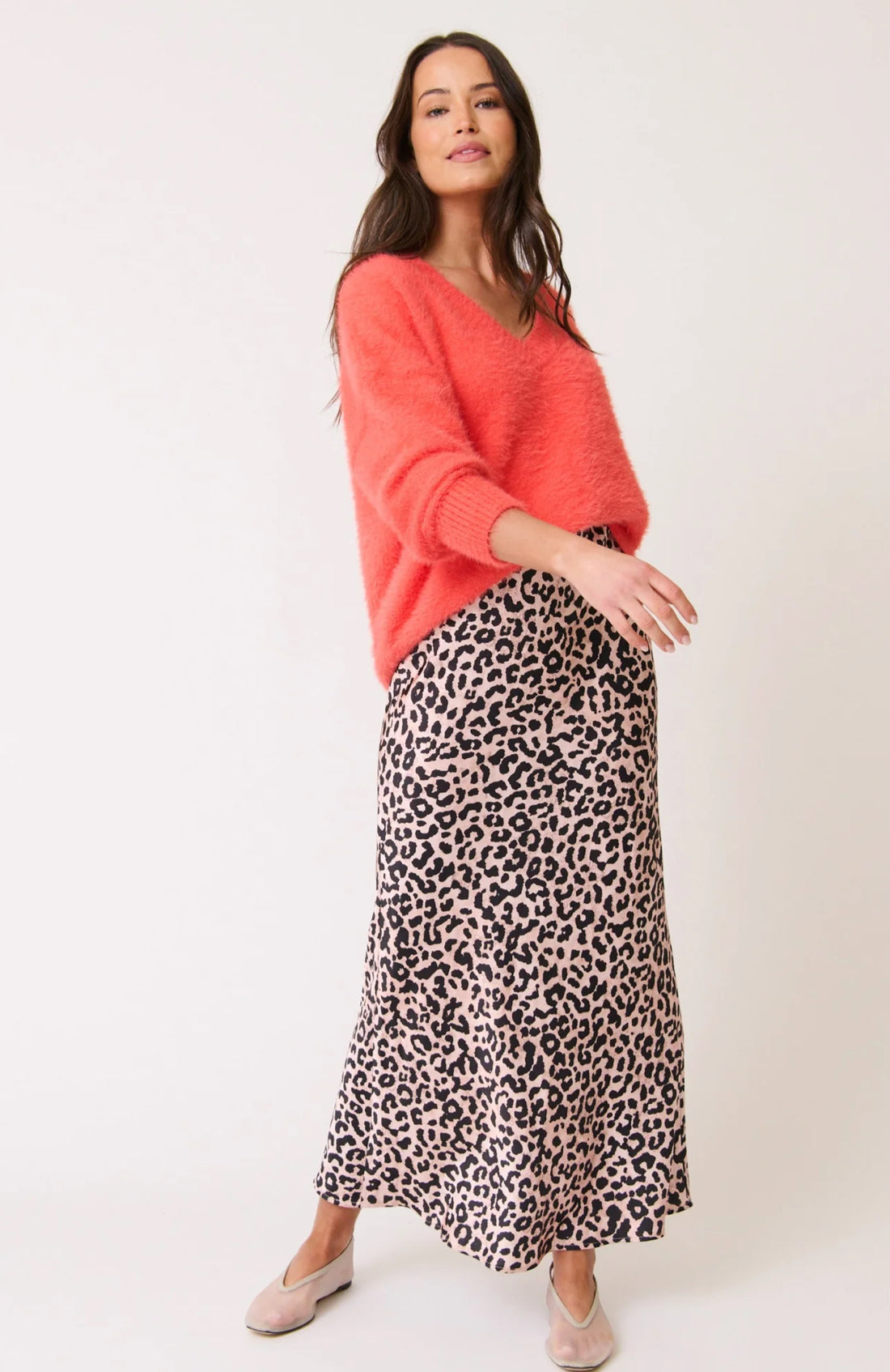 Millie Slip Skirt - Neutral Leopard