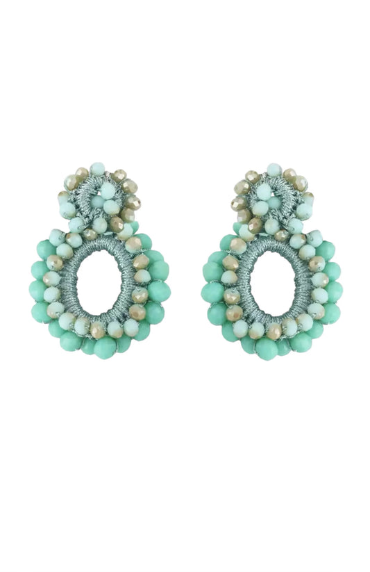 Belle Turquoise Beaded Statement Earrings