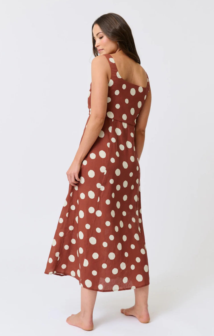 Constance Midi Dress - Rust Spot