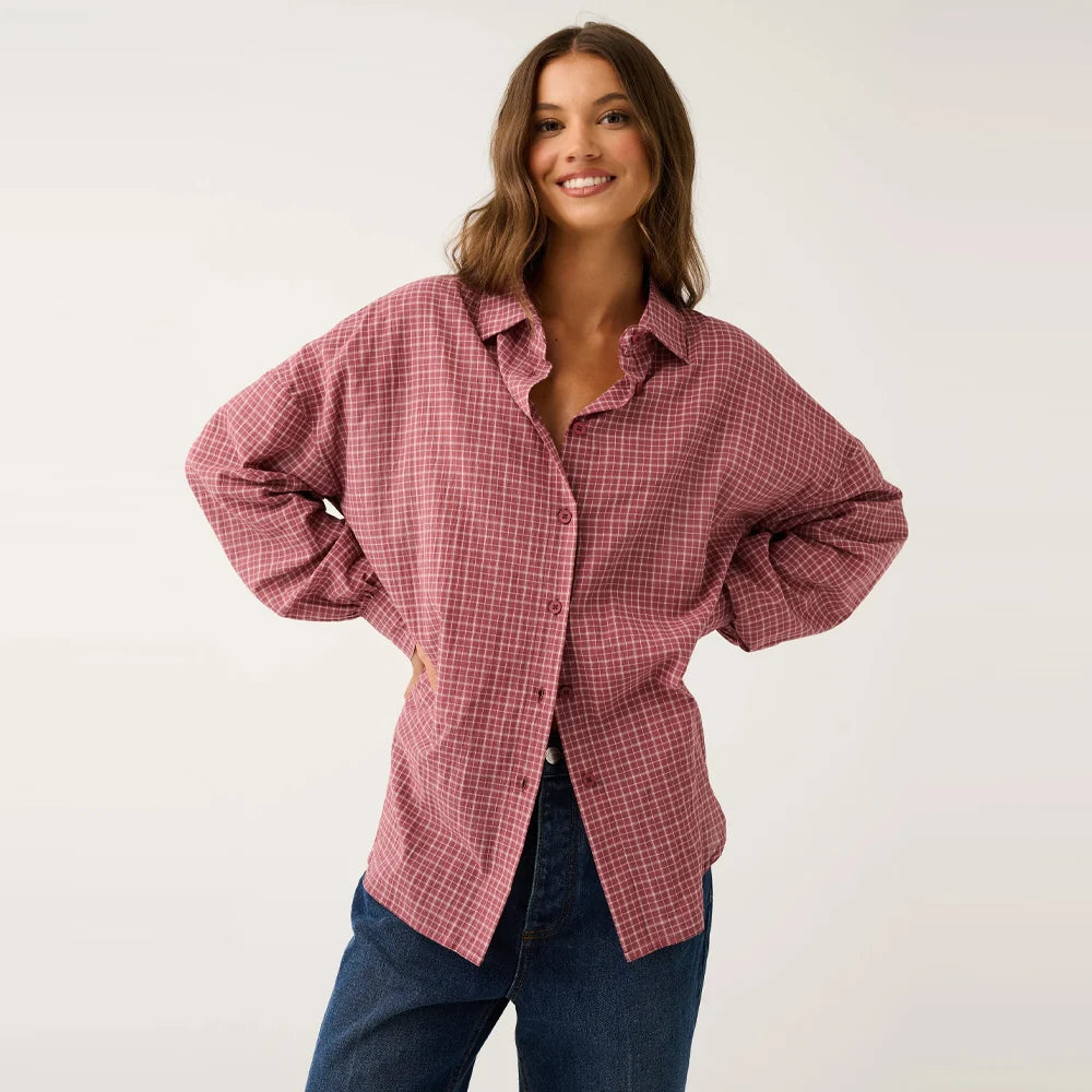 Darby Shirt - Mulberry Check
