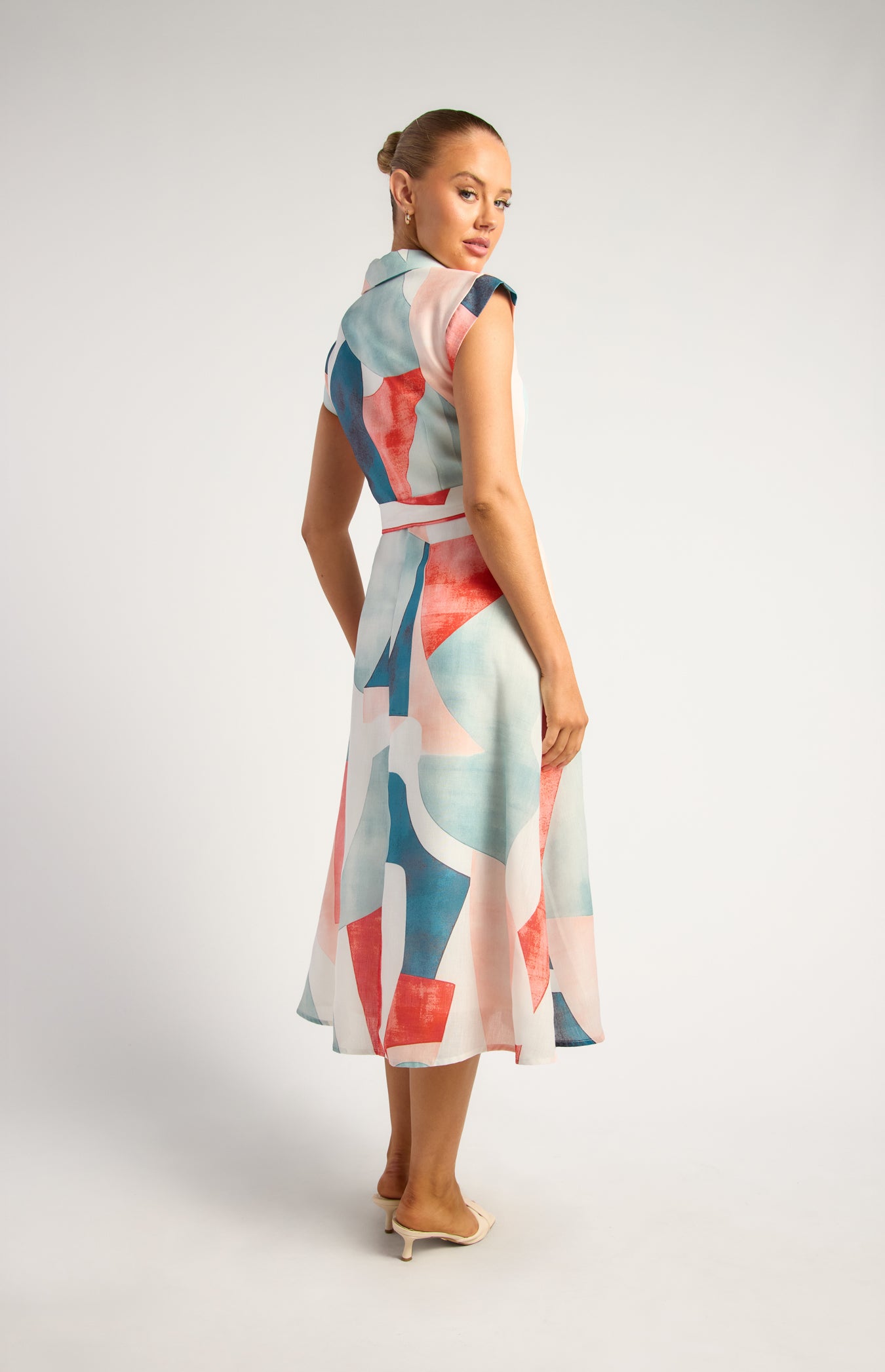 Ebony Midi Dress - Red/Jade