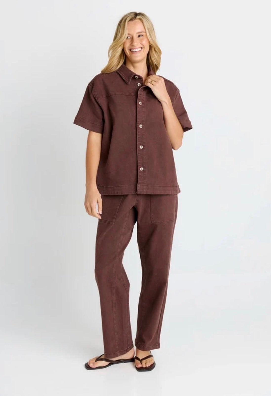 Quinn Cotton Shirt - Chocolate