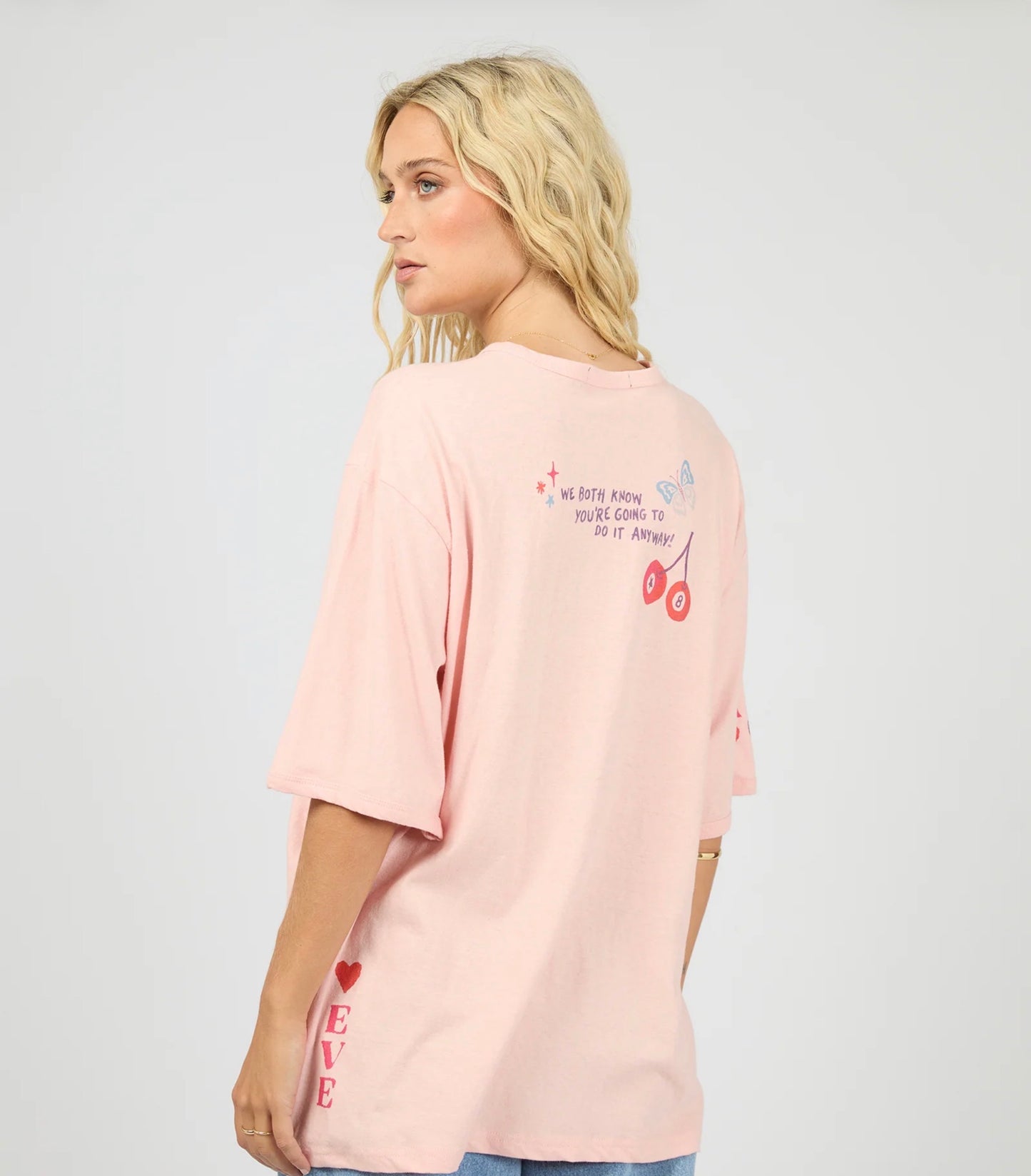 SNAKE EYES OVERSIZED TEE LIGHT PINK
