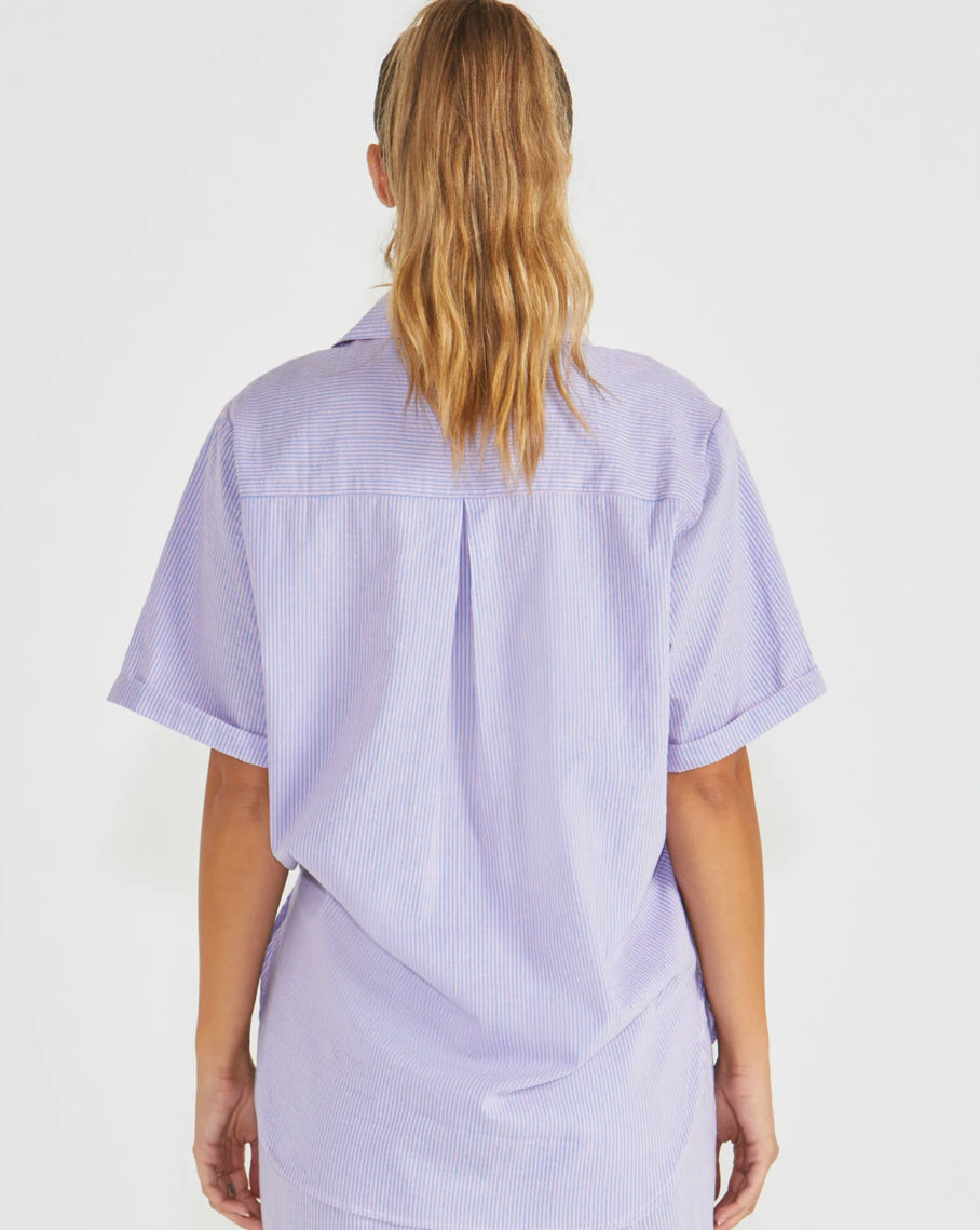 Phillipa Shirt - Blue/pink stripe