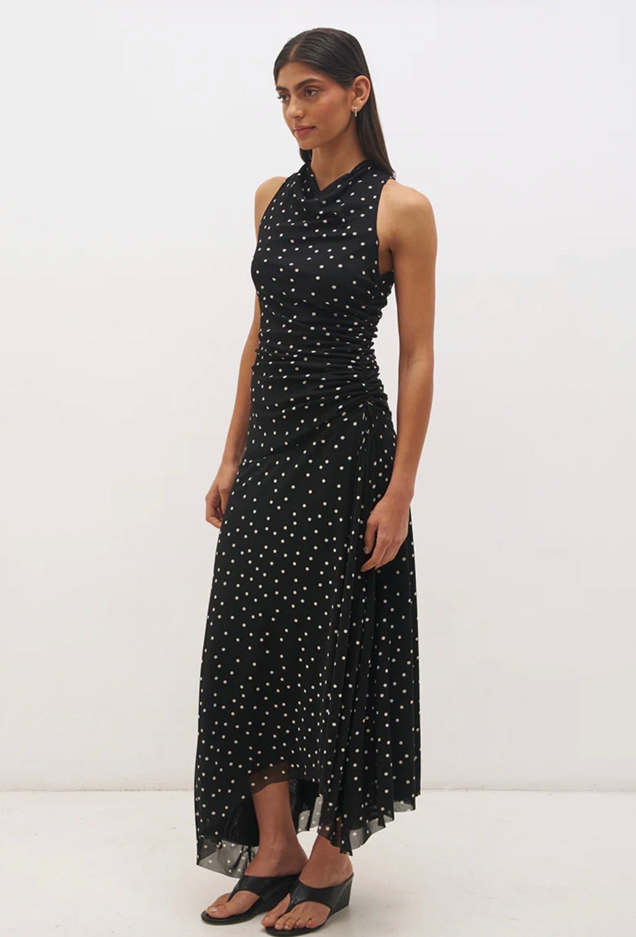 Vesper Spot Dress Black Base Polka Dot