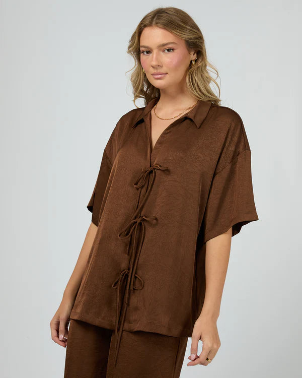 Gabriel Button Up Shirt - Brown
