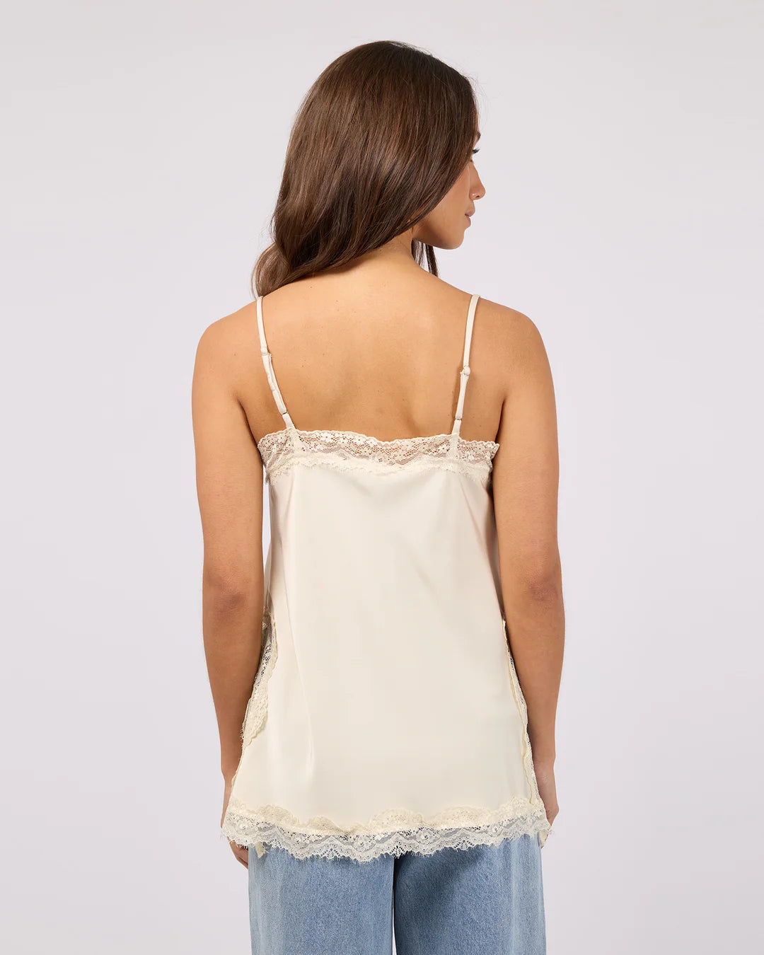 CARTER LACE TRIM CAMI PEARL