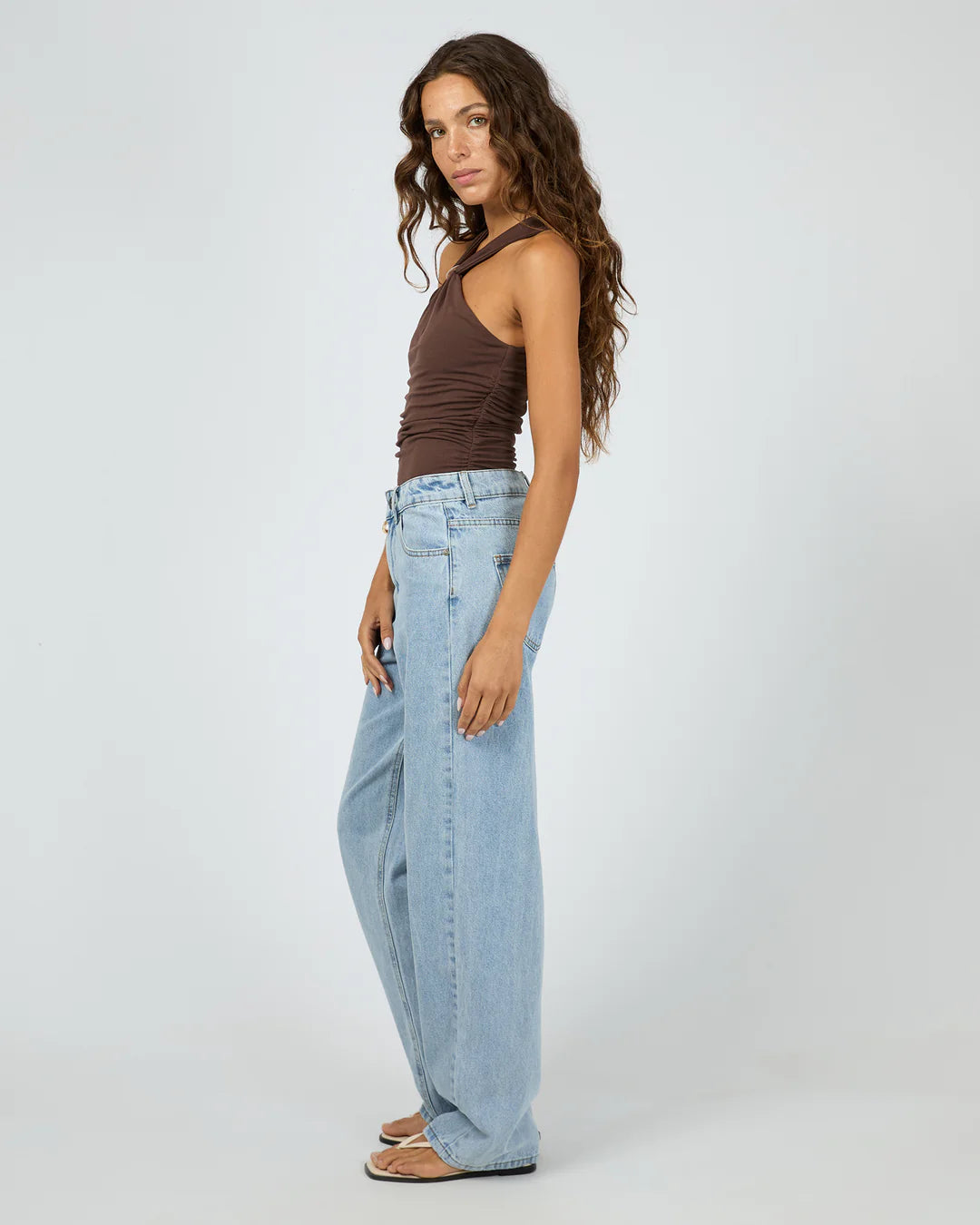 ATLAS HALTER BODYSUIT CHOCOLATE