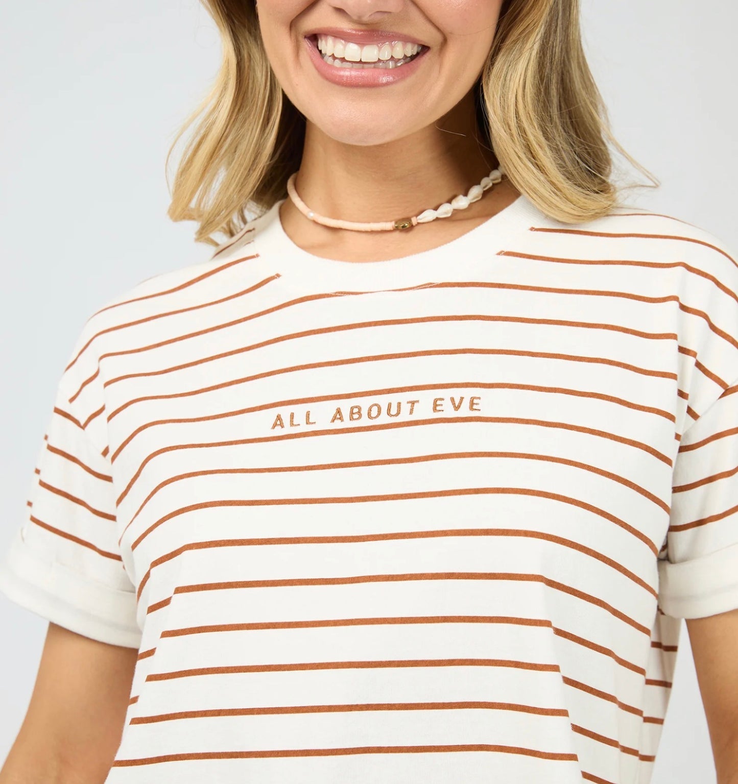 AAE WASHED STRIPE TEE CINNAMON