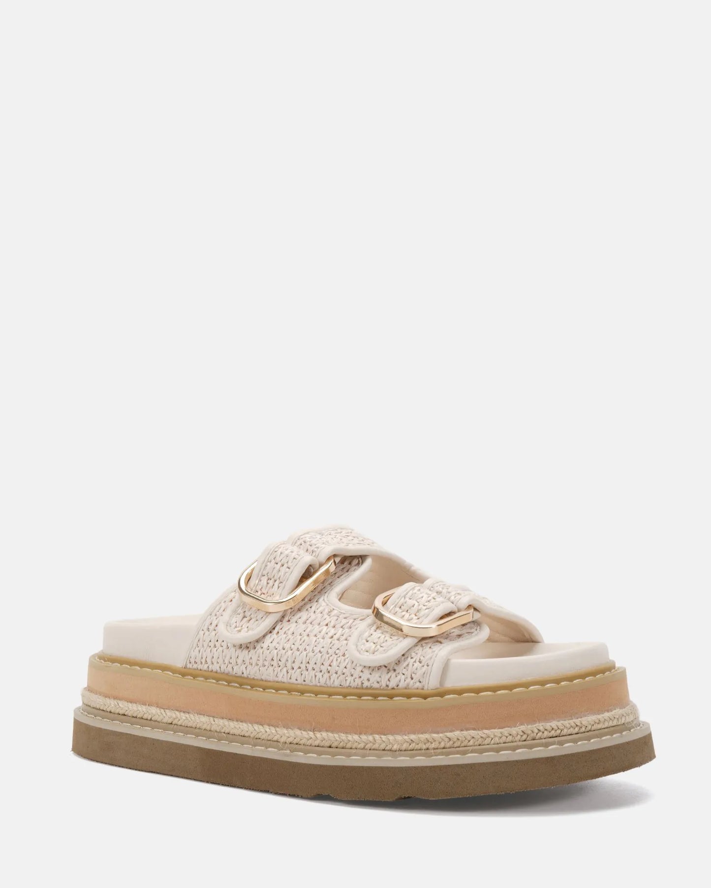 SARAIRA CREAM RAFFIA SANDALS
