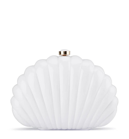 PAULY SHELL CLUTCH - White