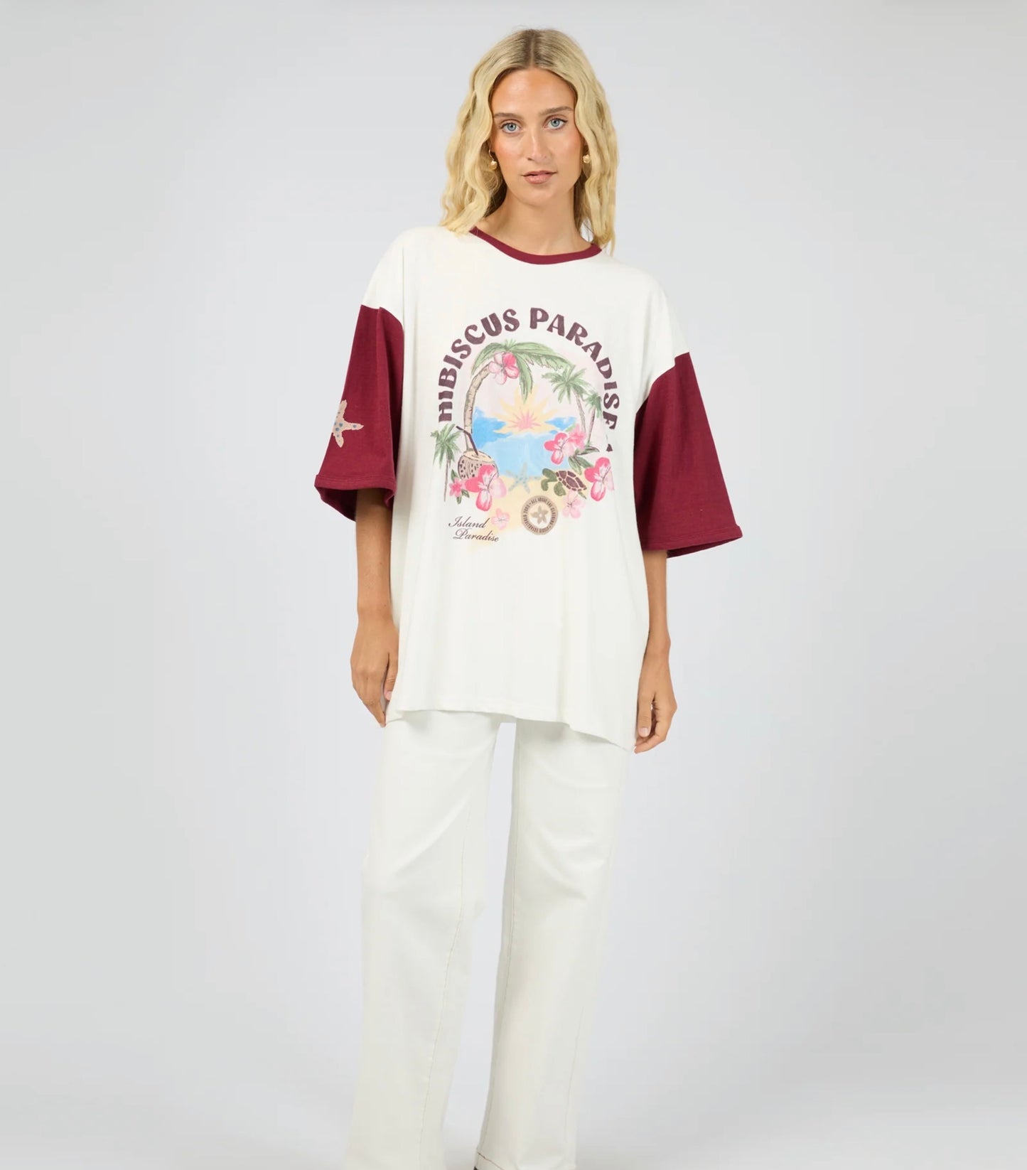 PARADISE OVERSIZED TEE WINE
