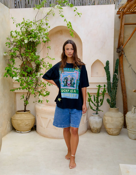 Lucky Star Tee Washed Black