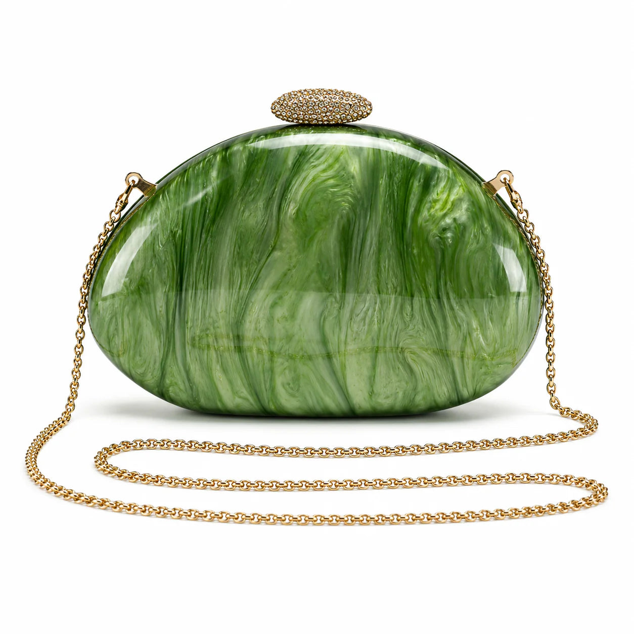 Acrylic Clutch - Apple with Gold Top