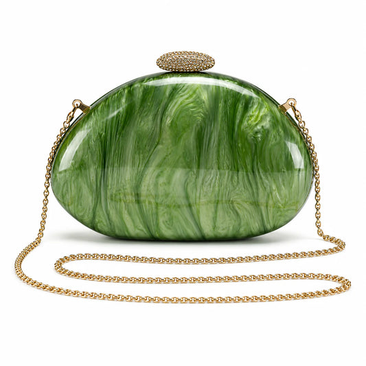 Acrylic Clutch - Apple with Gold Top