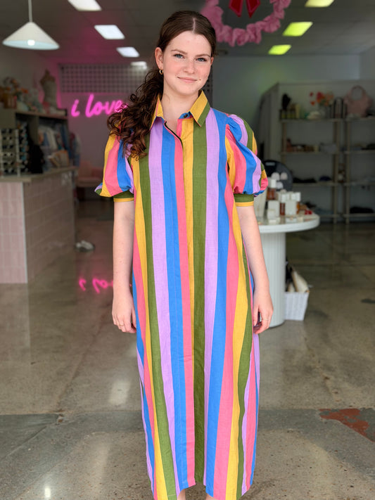 Adi Midi Dress - Sardinian Candy