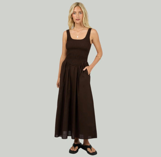 Essential Maxi Brown Dress