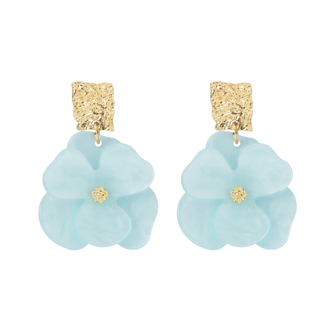 Moira Blue Magnolia Statement Earrings