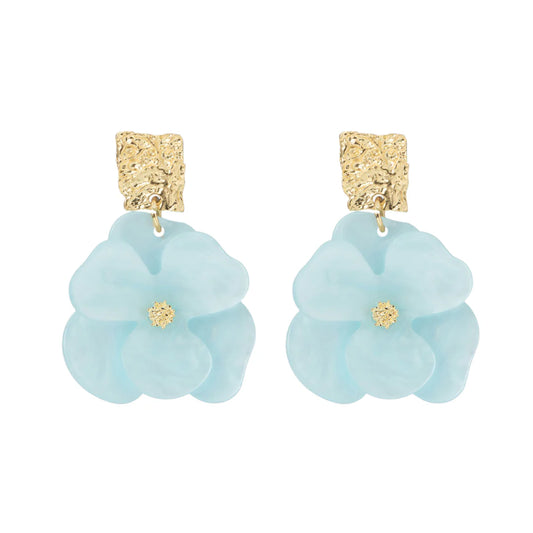 Moira Blue Magnolia Statement Earrings