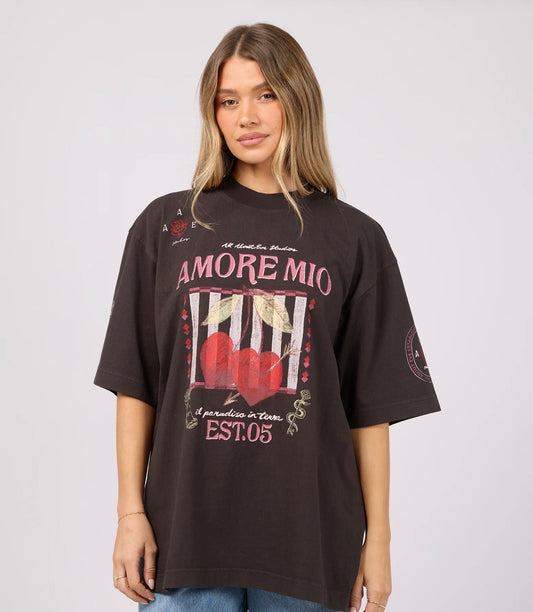 AURORA OVERSIZED TEE WASHED BLACK