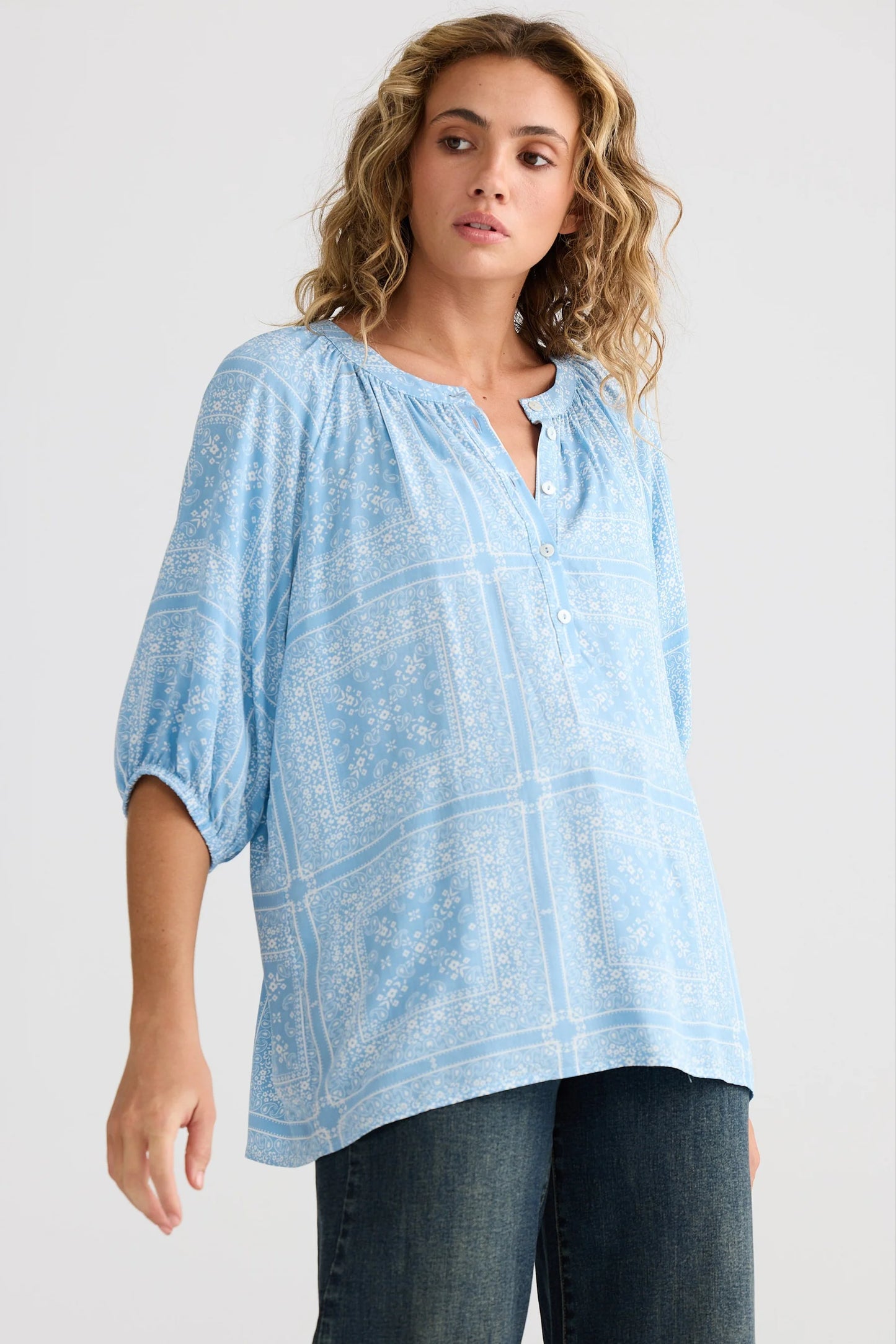 Rodeo Top - Denim Bandana