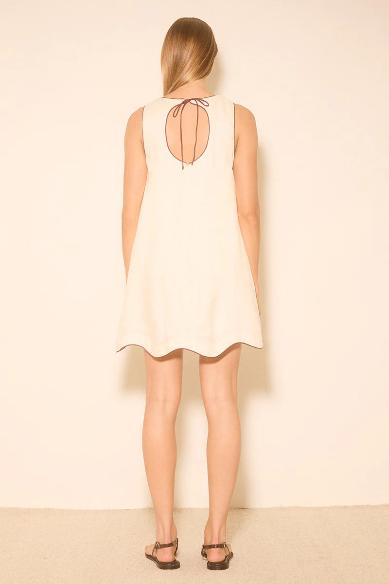 ALERIA MINI DRESS CREAM CONTRAST BIND