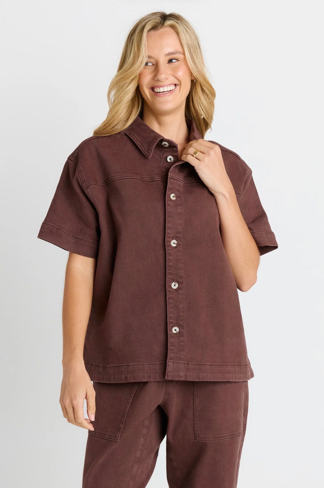 Quinn Cotton Shirt - Chocolate