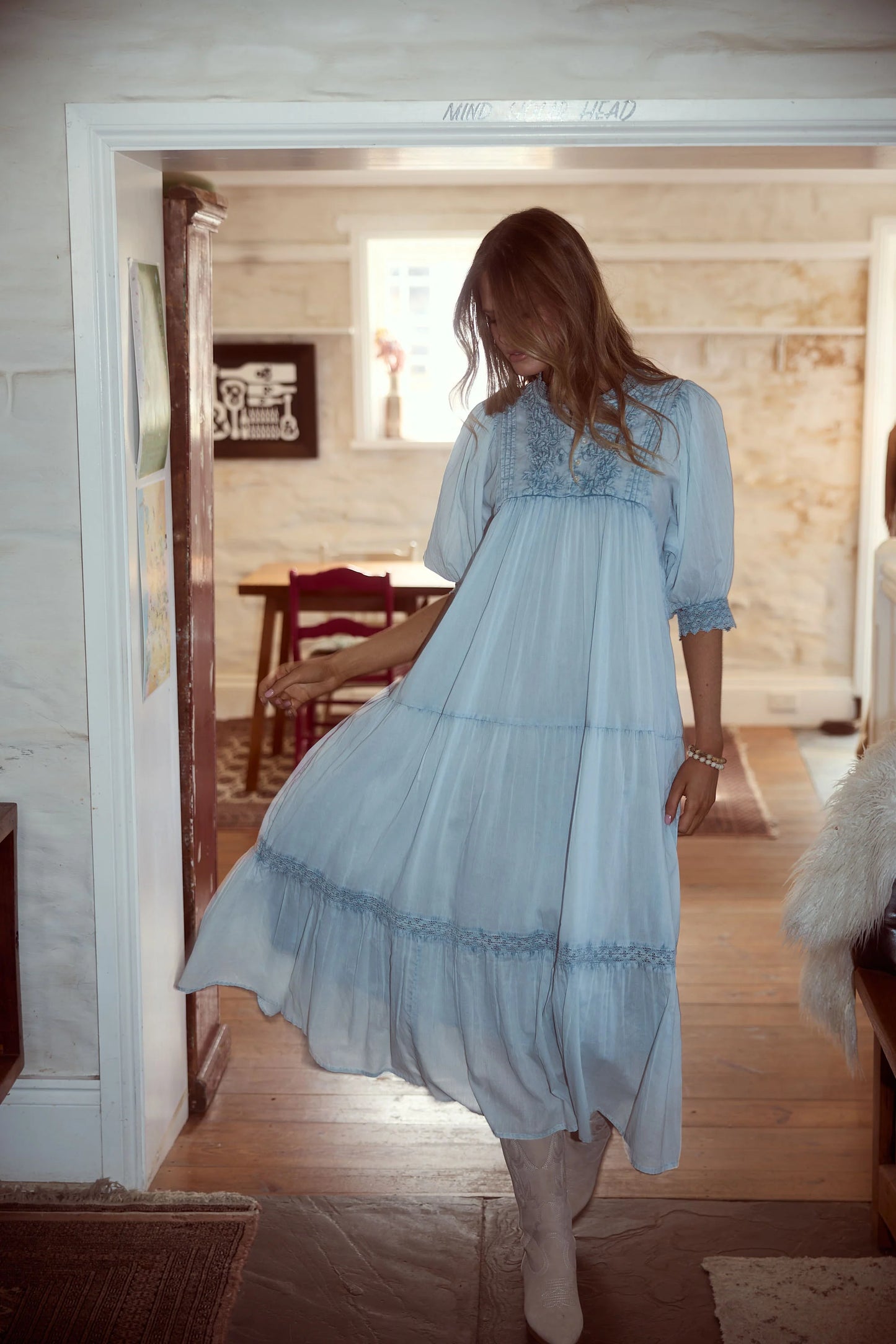 Phoebe Dress-Light Blue