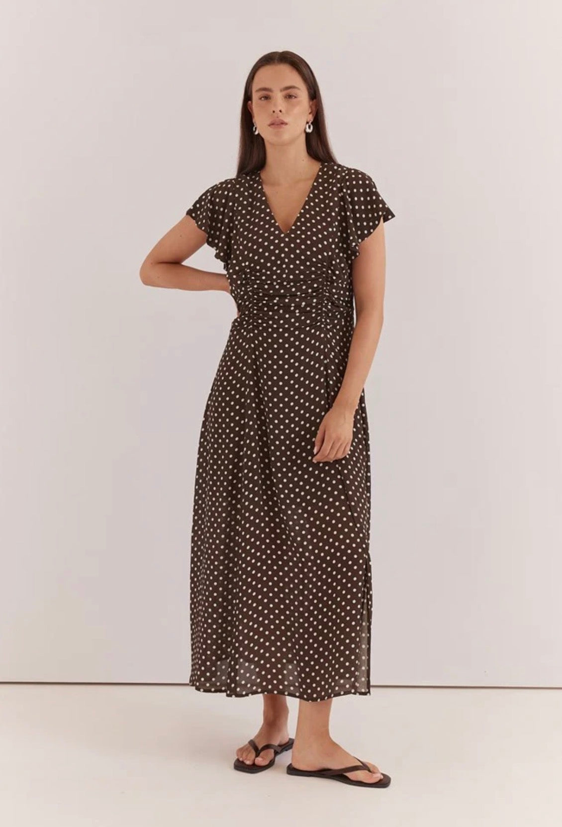 Elba Ruched Waist Dress - Polka Dot