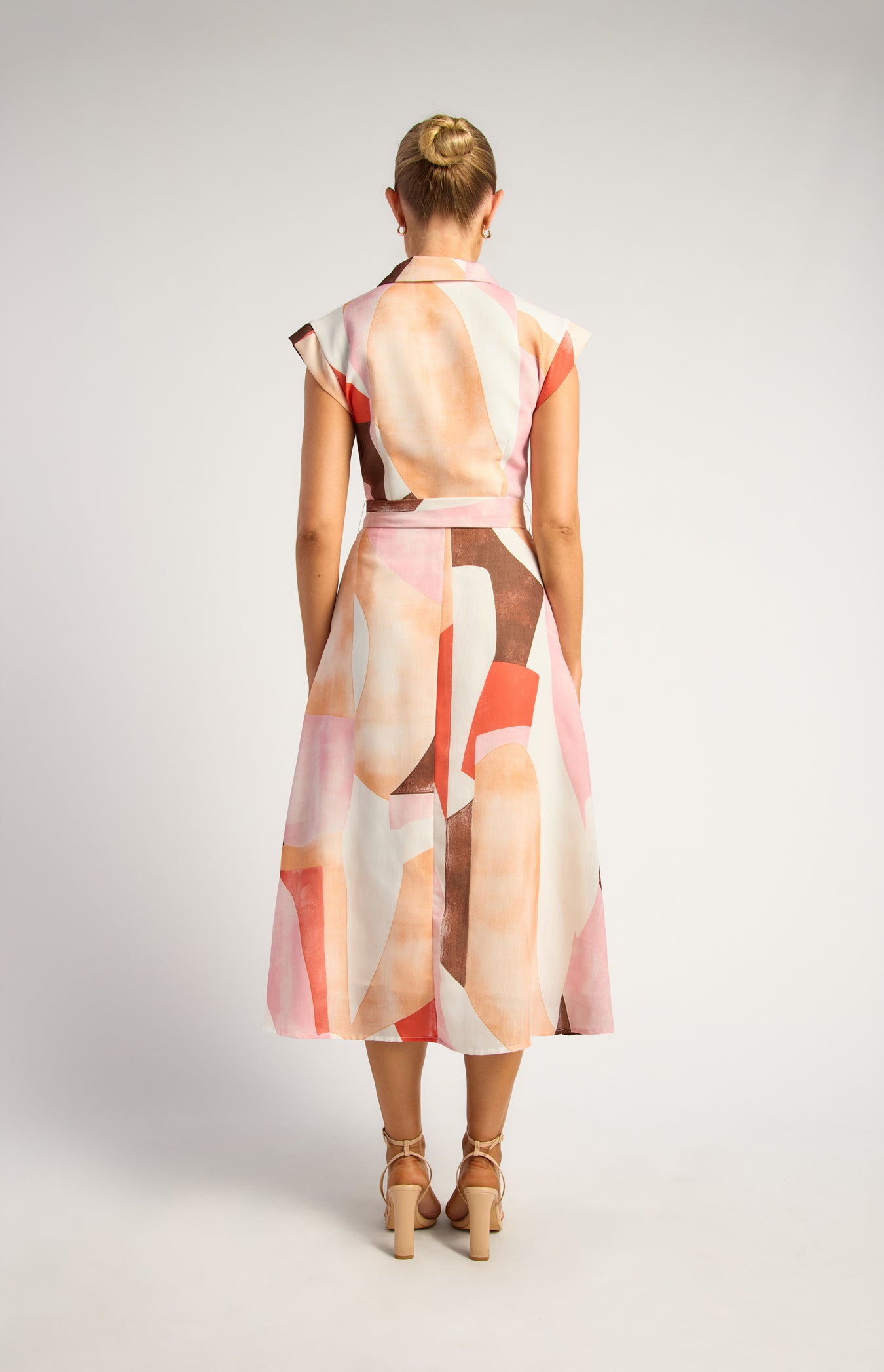 Ebony Midi Dress - Pink/Orange
