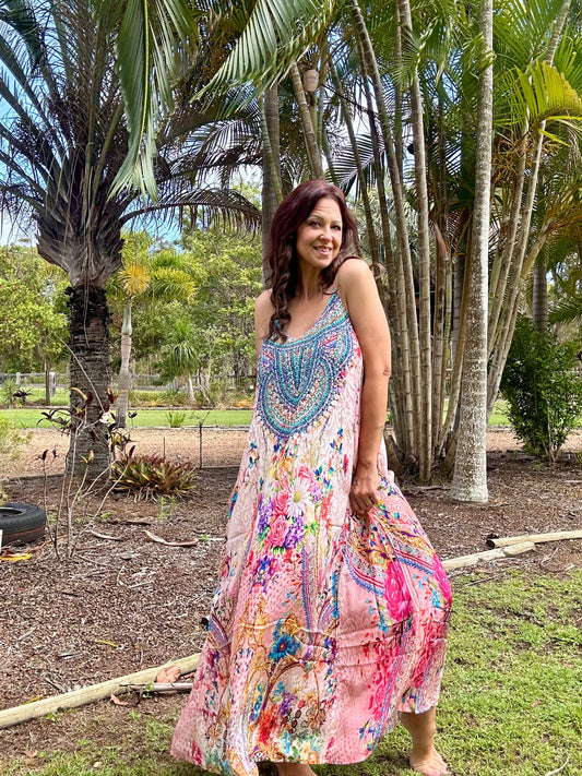 Barbados Dress - Pink Floral