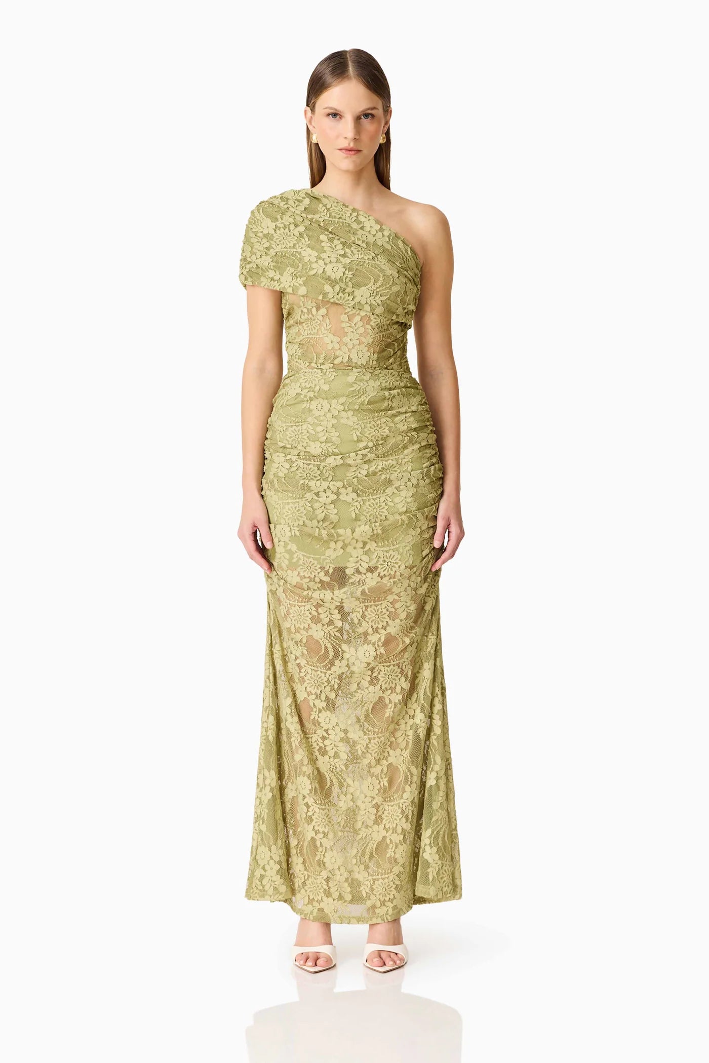 Fiorella Top & Skirt in Pistachio Green