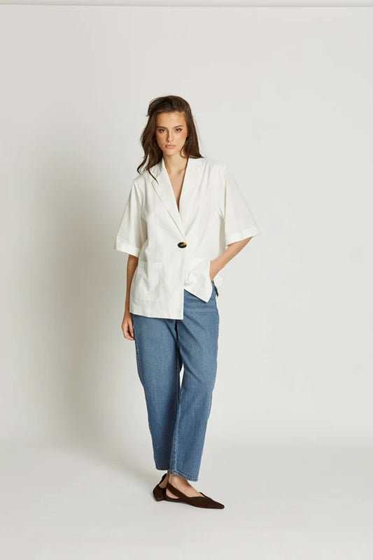 Florence Cotton Linen Loose Fit Amber Jacket
