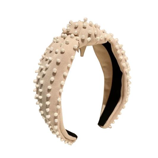 Corey Embellished Knot Headband - Natural