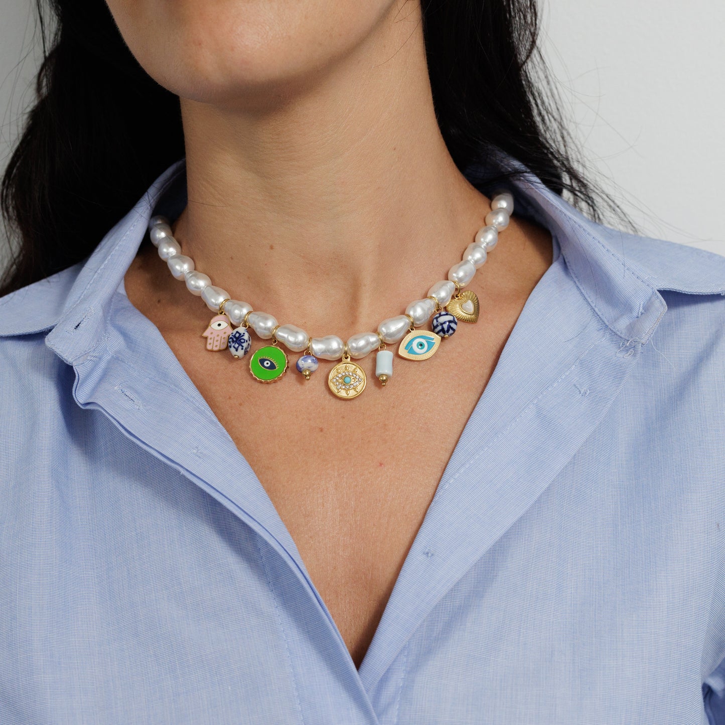 PEARL CHARM NECKLACE