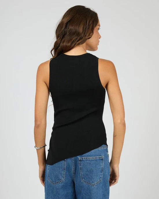 Ollie Button Down Knit Tank - Black