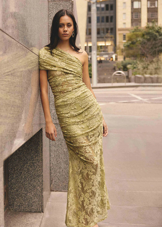 Fiorella Top & Skirt in Pistachio Green