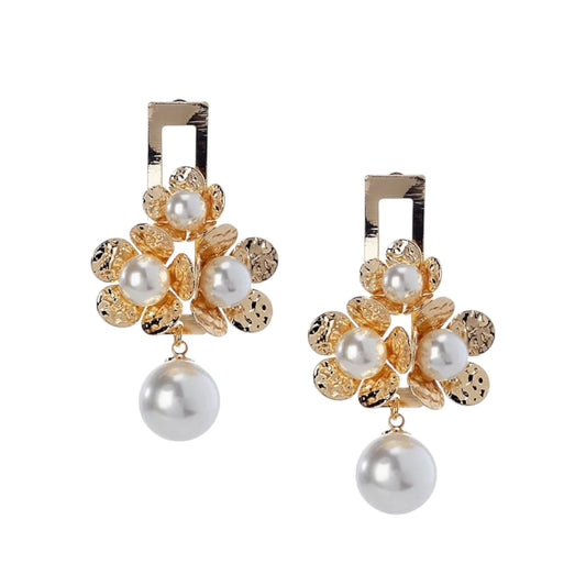 Elle Gold + Pearl Statement Earrings