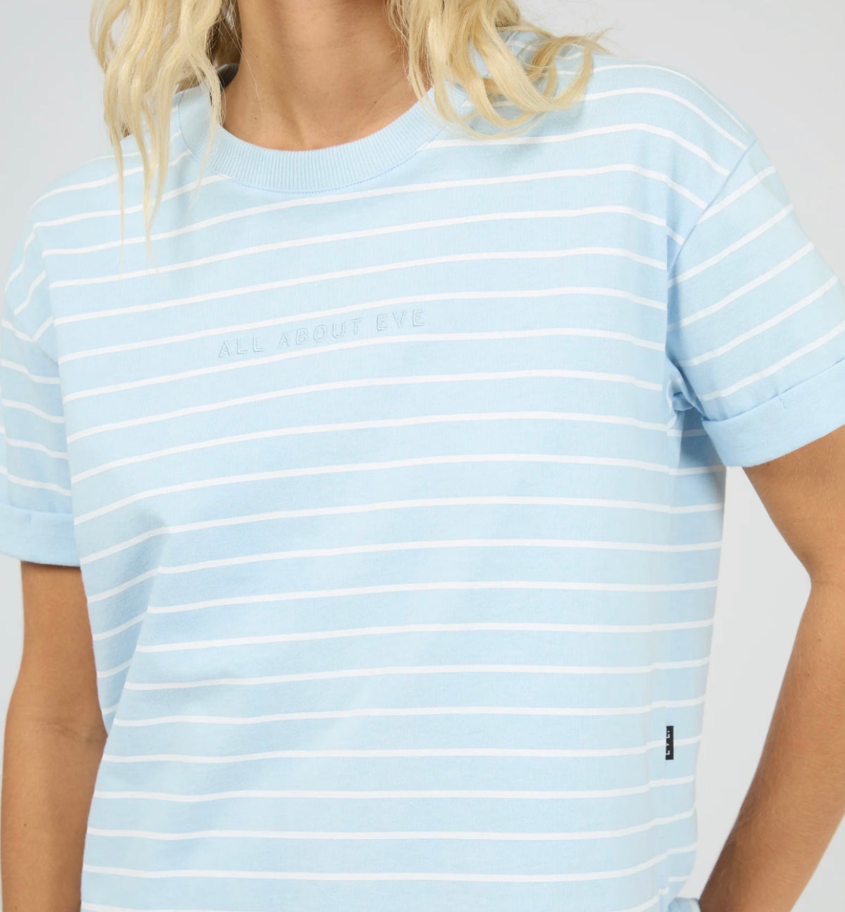 AAE WASHED STRIPE TEE OCEAN BLUE