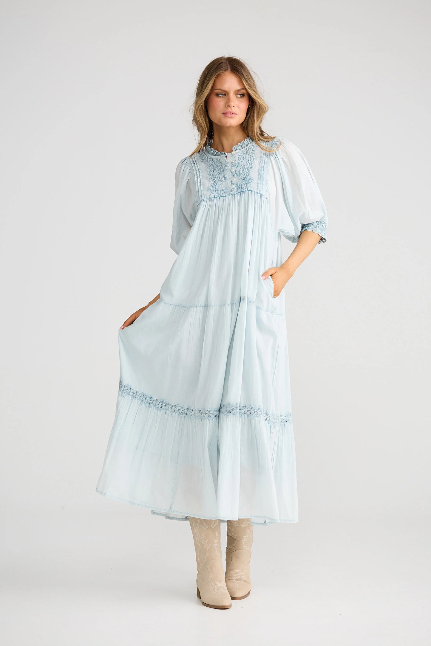 Phoebe Dress-Light Blue