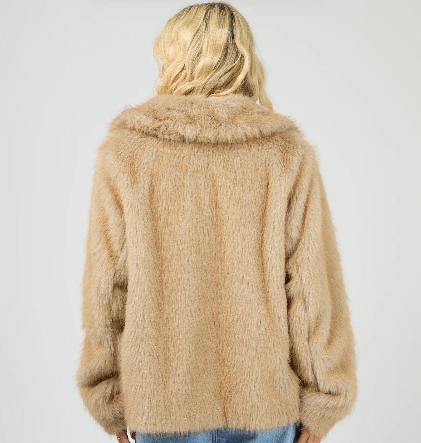 SABLE FAUX FUR ZIP COAT MULTICOLOURED