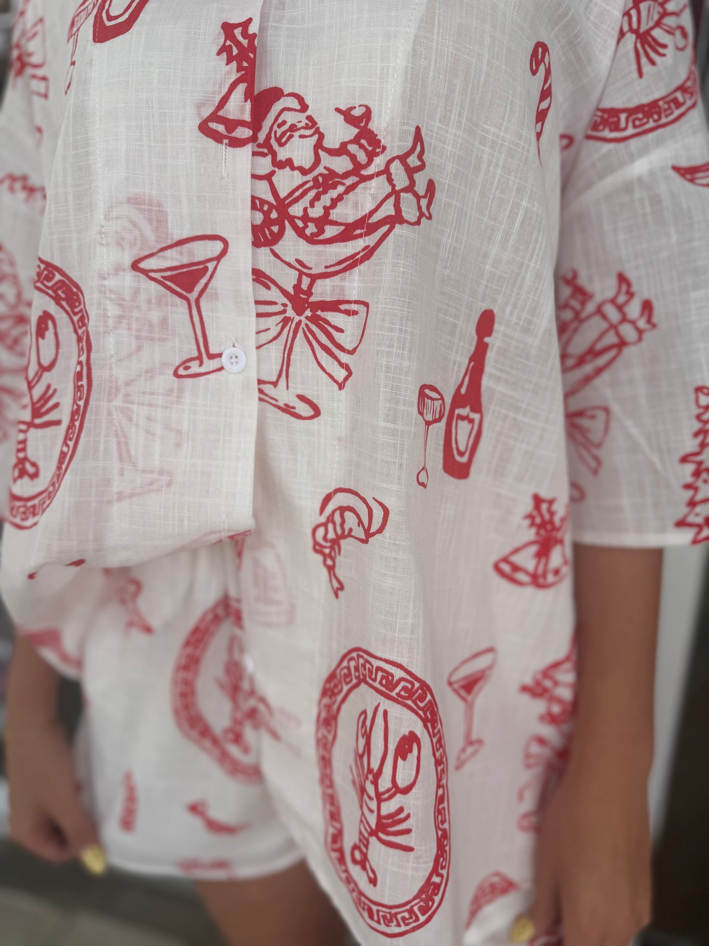 Tis’ The Season Shirt and Short Set - White & Red