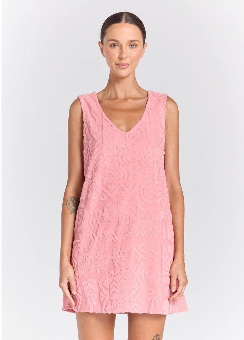 Mai Tai V Tunic Towelling Dress - Rose
