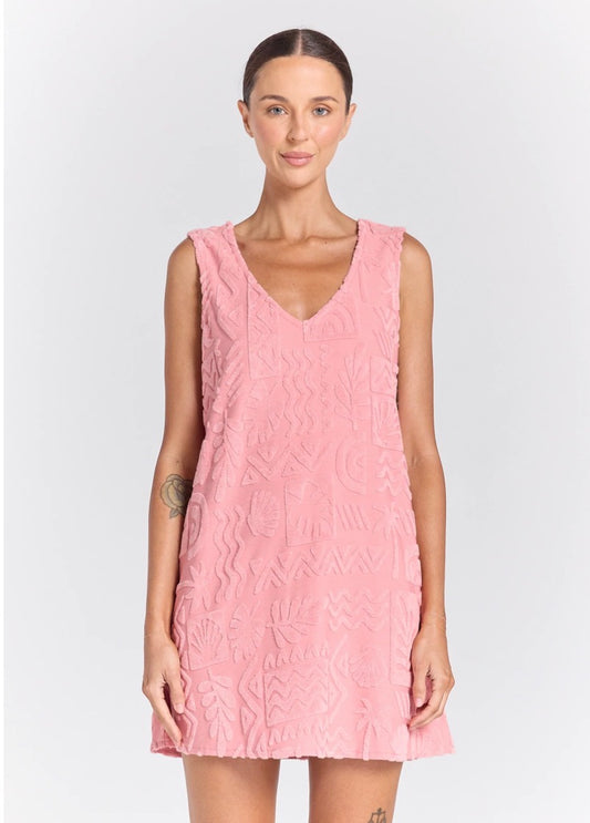 Mai Tai V Tunic Towelling Dress - Rose