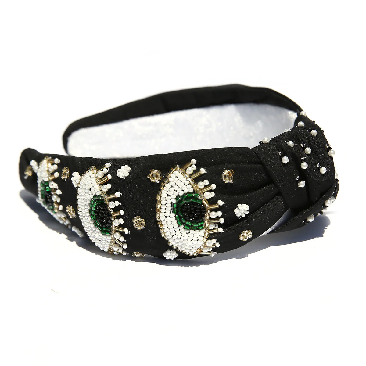 Eye Top Knot Beaded Headband