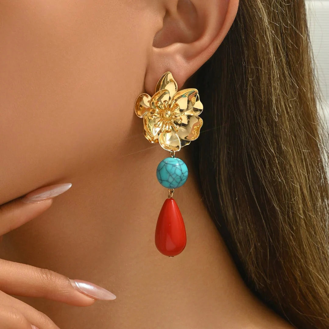 Abbey Flower Statement Earrings