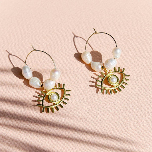 Gold Eye Hoops